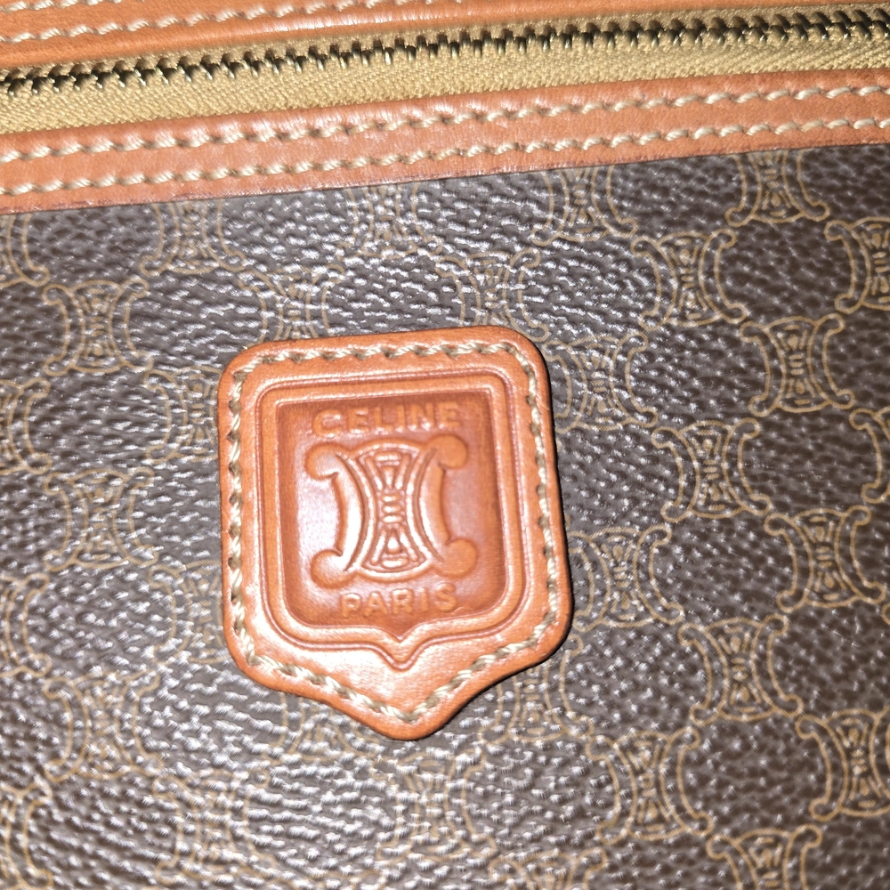 Celine Macadam Vanity Bag Handbag Makeup Cosmetics Brown - Picture 3 of 5